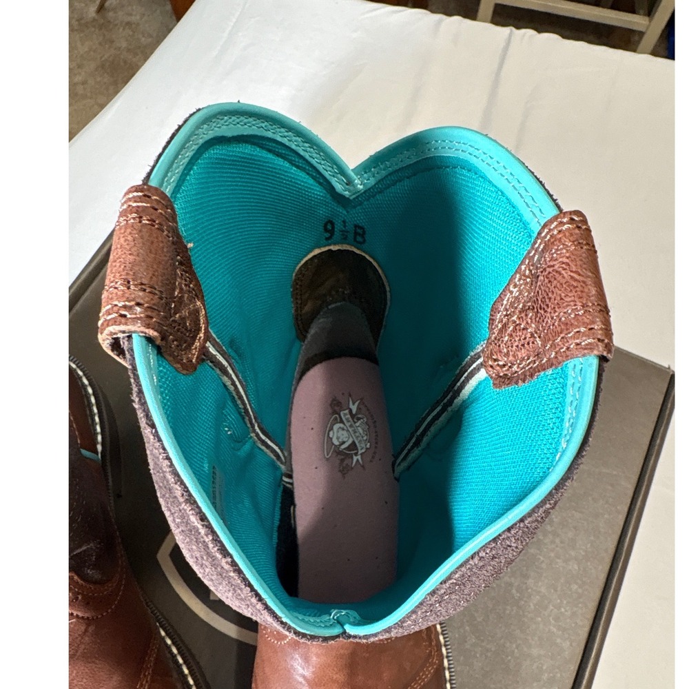 Ariat Fatbaby Original Western Boots Brown Turquoise Leather Suede 10000832 9.5B - Picture 6 of 6